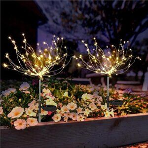 Solar Garden Lights Decor Waterproof 2 Pack Solar Firework 120 LED Fairy Lights